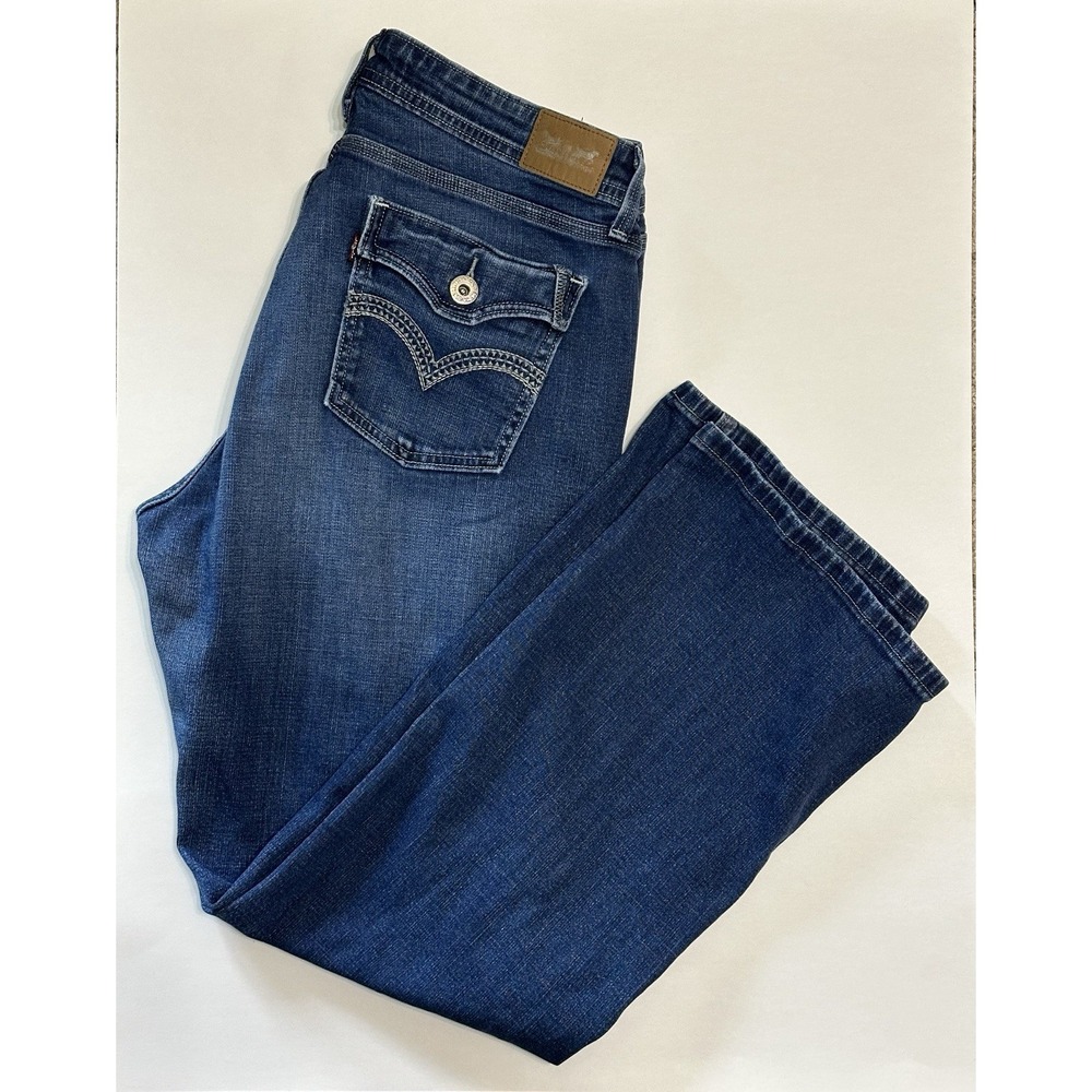 Levis 529 Curvy Bootcut Jeans Womens 14 Short Blue Stretch Flap Pocket W32 L30⁠